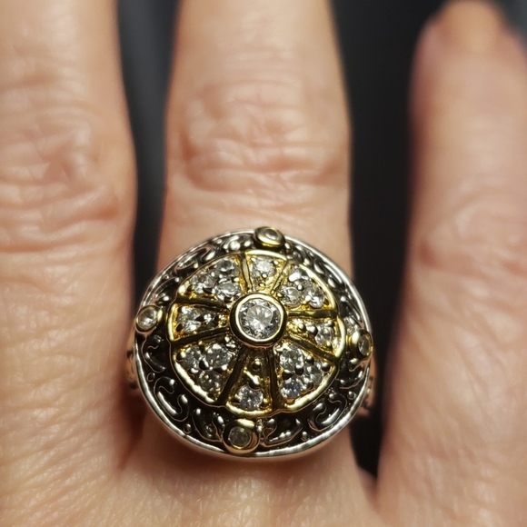 Gold and silver with Swarovski crystal ring - Picture 2 of 6